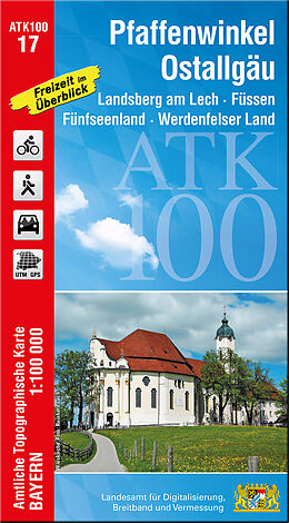 (Land)Karte ATK100-17 Pfaffenwinkel, Ostallgäu (Amtliche Topographische Karte 1:100000) von 