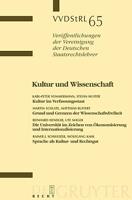 Fester Einband Kultur und Wissenschaft von Karl-Peter Sommermann, Stefan Huster, Martin Schulte