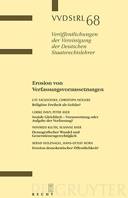 Fester Einband Erosion von Verfassungsvoraussetzungen von Ute Sacksofsky, Christoph Möllers, Ulrike Davy