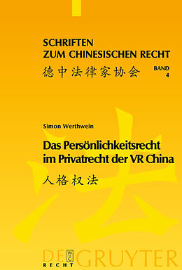 E-Book (pdf) Das Persönlichkeitsrecht im Privatrecht der VR China von Simon Werthwein