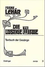 Franz Lehár Notenblätter Die lustige Witwe