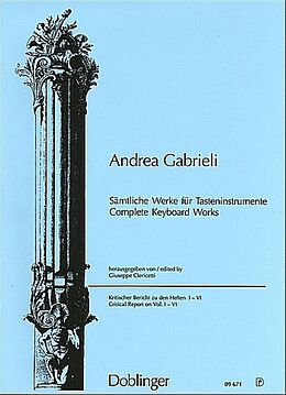 Andrea Gabrieli Notenblätter Sämtliche Werke für Tasteninstrumente