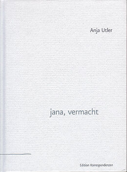 Fester Einband jana, vermacht von Anja Utler
