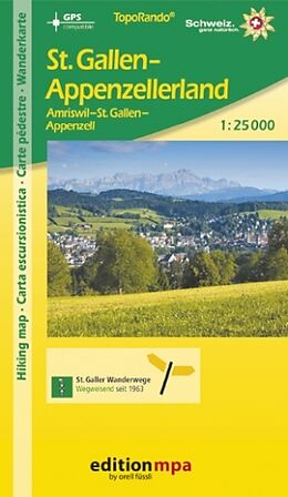 gefaltete (Land)Karte St. Gallen - Appenzellerland 25000 von 