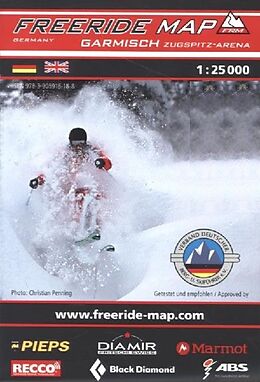 gefaltete (Land)Karte Freeride Map Garmisch / Zugspitz-Arena 25000 von 