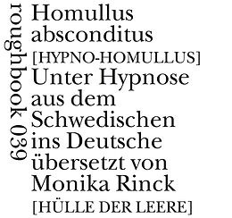 Kartonierter Einband Homullus absconditus [Hypno-Homullus] von Magnus William-Olsson