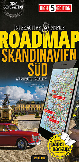 (Land)Karte High 5 Edition Interactive Mobile ROADMAP Skandinavien Süd. Scandinavia South von 
