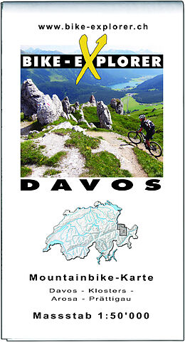 gefaltete (Land)Karte BIKE-EXPLORER Karte Davos von Michelle Schierle