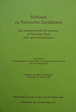 Kartonierter Einband Schlüssel zu Nietzsches Zarathustra von Eugen Roth
