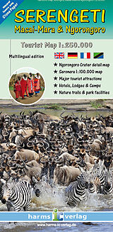 gefaltete (Land)Karte SERENGETI  Masai-Mara &amp; Ngorongoro von Harald K.H. Harms