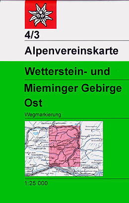 gefaltete (Land)Karte Wetterstein- und Mieminger Gebirge, Ost von 