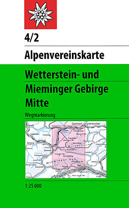 (Land)Karte Wetterstein- und Mieminger Gebirge, Mitte von 