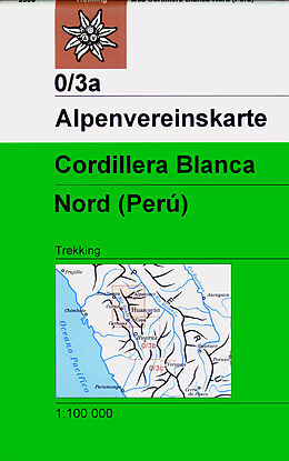 gefaltete (Land)Karte Cordillera Blanca, Nord (Perú) von 