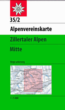 (Land)Karte Zillertaler Alpen, Mitte von 