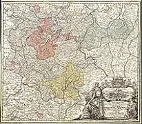 Historische Karte: Fürstentümer Gotha, Coburg und Altenburg 1729 (Plano)