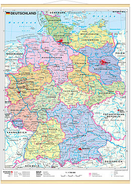 (Land)Karte Deutschland politisch im Miniformat von Heinrich Stiefel