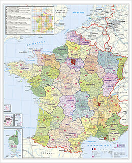 (Land)Karte Frankreich Postleitzahlen von Heinrich Stiefel