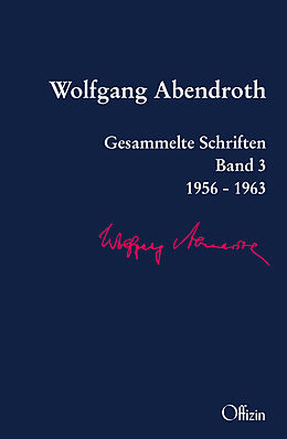 Fester Einband Wolfgang Abendroth Gesammelte Schriften von Wolfgang Abendroth