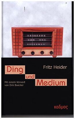 Fester Einband Ding und Medium von Fritz Heider