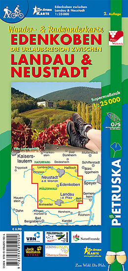 gefaltete (Land)Karte Edenkoben, Landau &amp; Neustadt von 