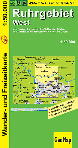 (Land)Karte Ruhrgebiet West Wander- und Freizeitkarte von GeoMap
