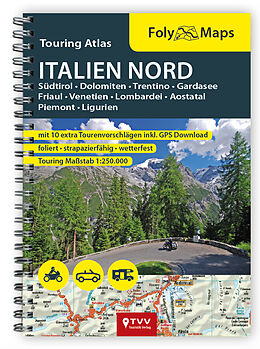 Kartonierter Einband FolyMaps Touring Atlas Italien Nord 1:250.000 von 