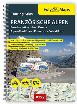 Kartonierter Einband FolyMaps Touring Atlas Französische Alpen 1:250.000 von 