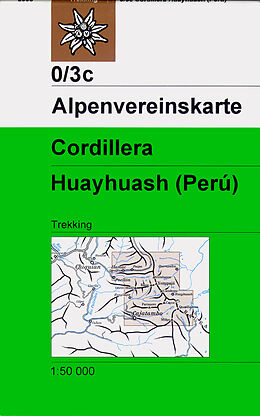gefaltete (Land)Karte Cordillera Huayhuash (Perú) von 