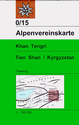 gefaltete (Land)Karte Khan Tengri, Tien Shan / Kyrgyzstan von 
