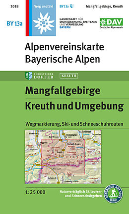 gefaltete (Land)Karte Mangfallgebirge, Kreuth und Umgebung von 