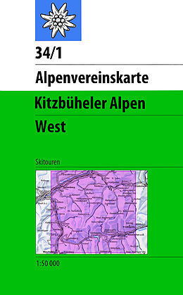 gefaltete (Land)Karte Kitzbüheler Alpen, West von 