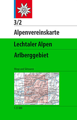 gefaltete (Land)Karte Lechtaler Alpen, Arlberggebiet von 