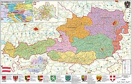 (Land)Karte Österreich politisch - PLZ- und Organisationskarte von Heinrich Stiefel