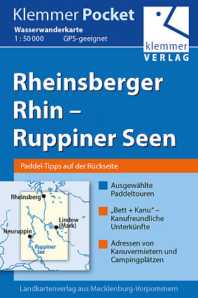 Klemmer Pocket Wasserwanderkarte Rheinsberger Rhin  Ruppiner Seen