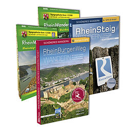 Kartonierter Einband Rheinsteig/Rheinburgenweg - Premium-Set mit zwei Topo-Karten 1: 25000 des LVermGeo von Wolfgang Todt, Ulrike Poller