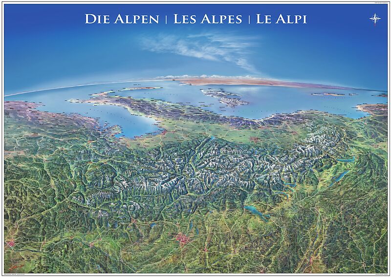 Panoramakarte Alpen - - Buch kaufen | exlibris.ch
