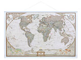 ungefaltete (Land)Karte NGS Weltkarte als Poster in Deutsch, mit Leisten, ca. 88x58cm von 
