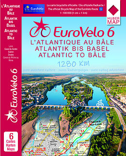 (Land)Karte EuroVelo 6 (Atlantic - Basel) 1:100 000 von Huber Kartographie