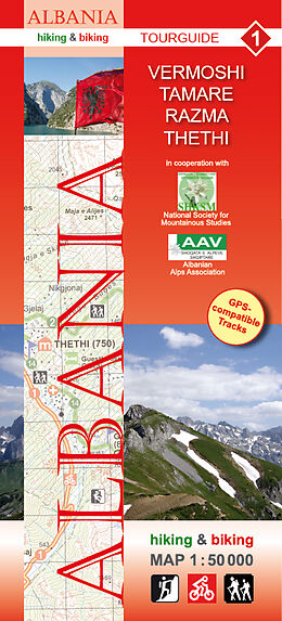 Carte (de géographie) Albania hiking &amp; biking 1:50000 de Huber Kartographie GmbH