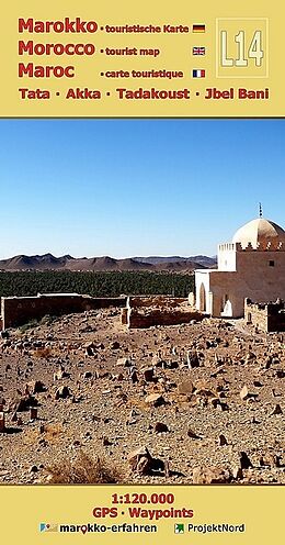 gefaltete (Land)Karte L14: Tata - Akka - Tadakoust - Jbel Bani + GPS-Waypoints von A. + B. Conrad