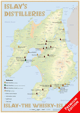 (Land)Karte Whisky Distilleries Islay - Poster 42x60cm - Premium Edition 1000000 von Rüdiger Jörg Hirst