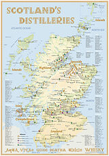(Land)Karte Whisky Distilleries Scotland - Poster 70x100cm Standard Edition 600000 von Rüdiger Jörg Hirst