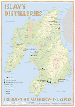 (Land)Karte Whisky Distilleries Islay - Tasting Map 160000 von Rüdiger Jörg Hirst