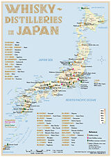 Carte (de géographie) Whisky Distilleries Japan - Tasting Map 8000000 de Rüdiger Jörg Hirst