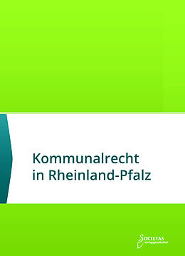 Kartonierter Einband Kommunalrecht in Rheinland-Pfalz von 