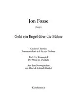 Kartonierter Einband Geht ein Engel über die Bühne von Jon Fosse