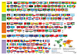 (Land)Karte Erlebnisposter "Flaggen aller Kontinente" von 