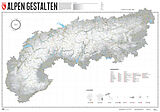 gerollte (Land)Karte Alpen Gestalten - 100 x 70 cm von Stefan Spiegel, Lana Bragina