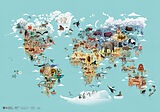 gerollte (Land)Karte Die Welt der Tiere von Dieter Braun