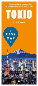 gefaltete (Land)Karte KUNTH EASY MAP Tokio 1:16.000 von 
